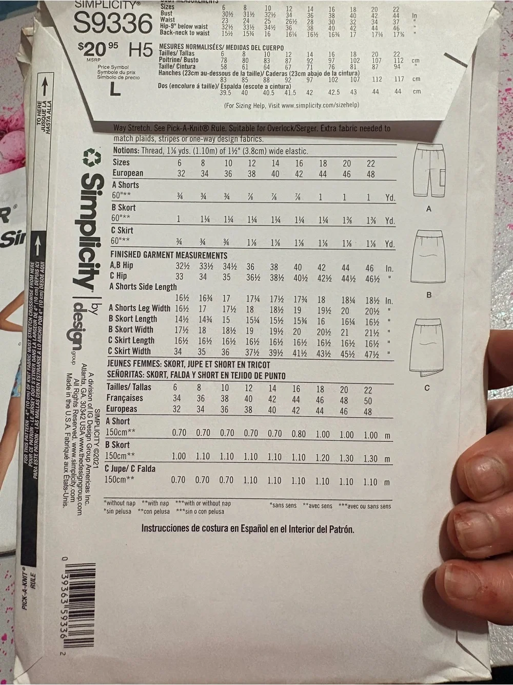BN UNCUT SIMPLICITY 9336 H5 SEWING PATTERNS WRAP SKIRTS